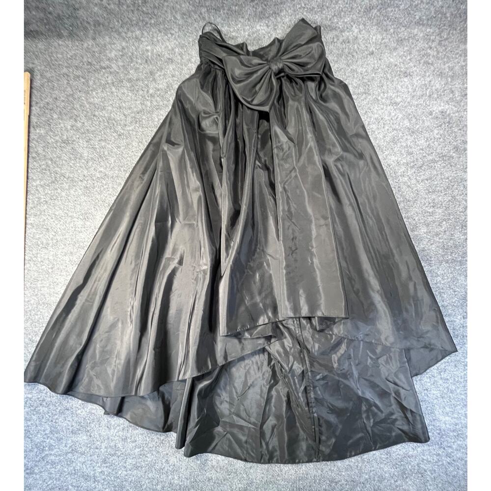 Vintage 80s Cattiva by Maya Jornot Womens Party Black Long Skirt W/ Bow Sz 10